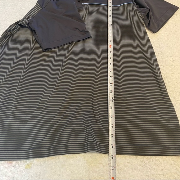 Pebble Beach Charcoal and Black Striped Polo Shirt Size XL - Picture 5 of 7